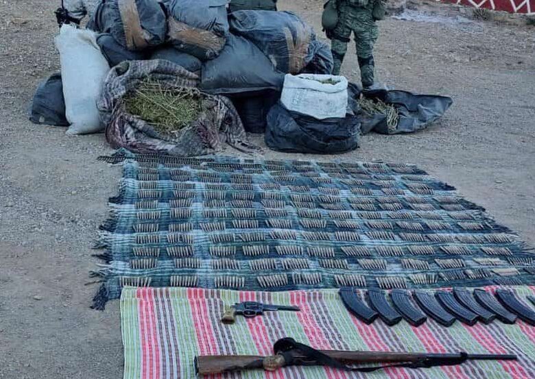 En zona de Arechuyvo aseguran marihuana, cartuchos y cargadores