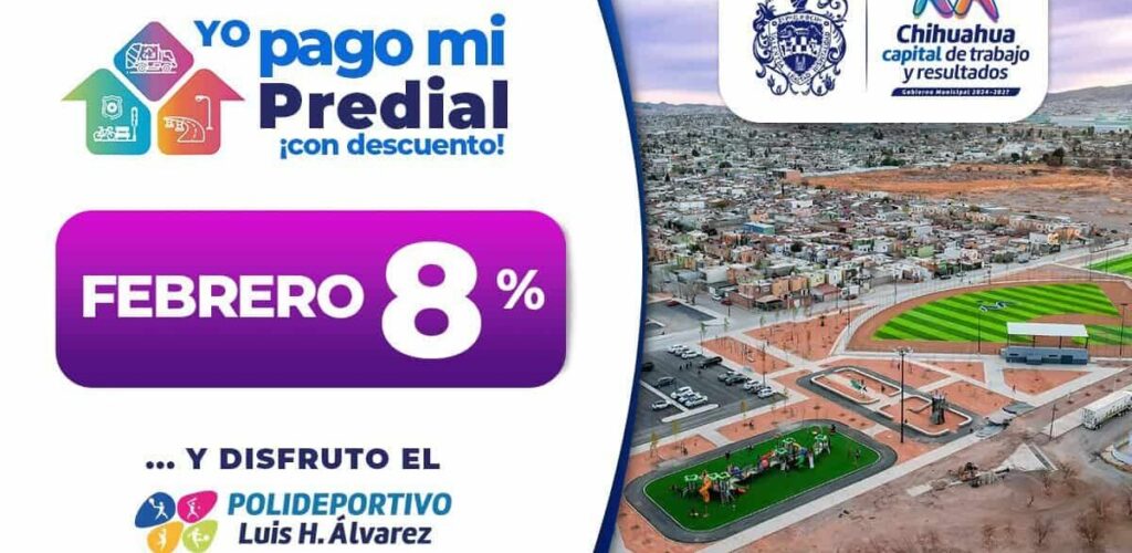 Paga tu predial con el 8% de descuento en febrero