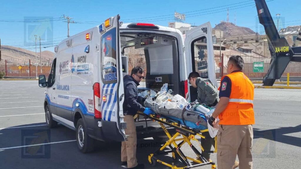 Trasladan a paciente con quemaduras graves de Ciudad Juárez a Chihuahua en helicóptero estatal