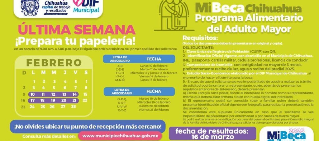 Que no se te pase, este 21 de febrero cierra recepción de documentos del PAAM: Municipio