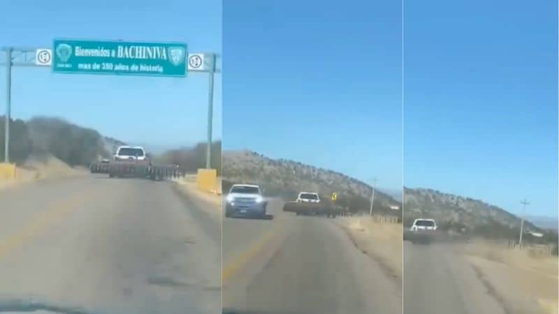 Captan a conductor en carretera a Bachíniva derribando señales con maquinaria agrícola
