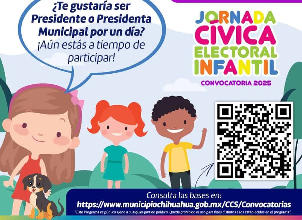 Invita Gobierno Municipal a participar en la Jornada Cívica Electoral Infantil 2025