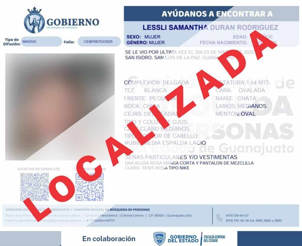 CLB localiza en Ciudad Juárez a adolescente con reporte de desaparición en Guanajuato