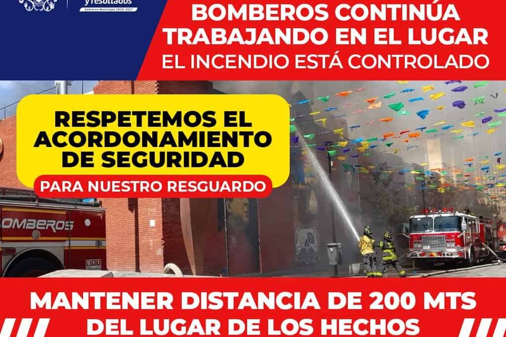 Controlan elementos de Bomberos y Rescate incendio en local comercial de la calle Victoria