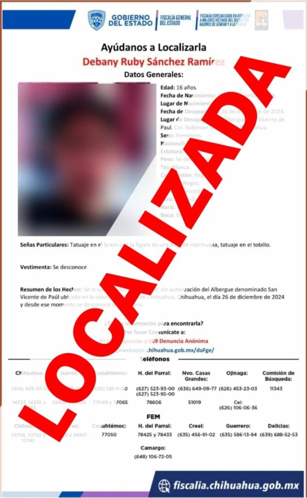 Localizan a hermanas con reporte de ausencia en Chihuahua
