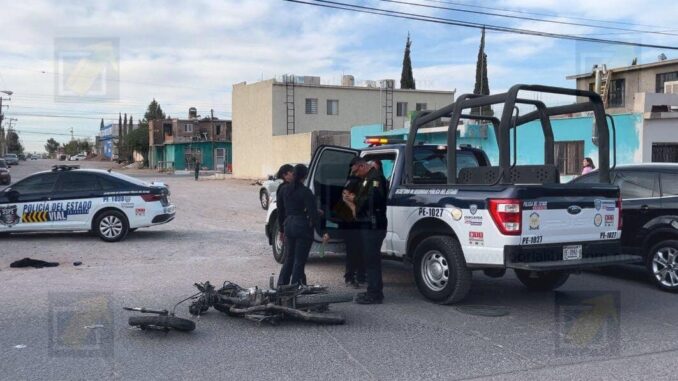 Motociclista sufre accidente tras omitir alto en cruce en la colonia Revolución