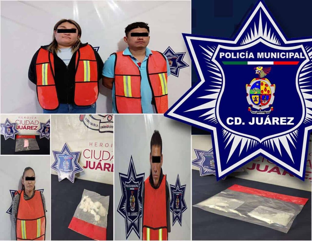 Detienen a 4 en posesión de cocaína y cristal