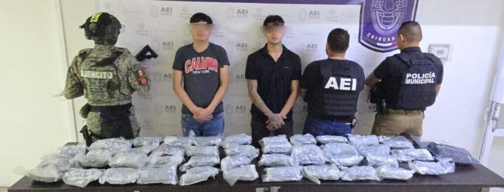 Detienen a dos jóvenes que transportaban más de 21 kilos de cristal