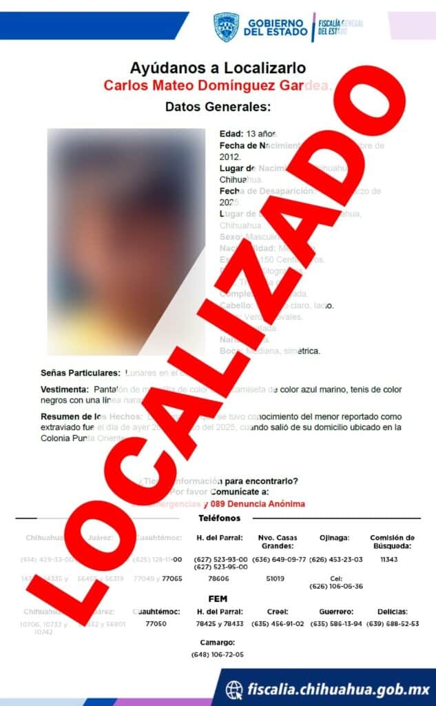 Localizan sanos y salvos a menores de edad reportados como desaparecidos