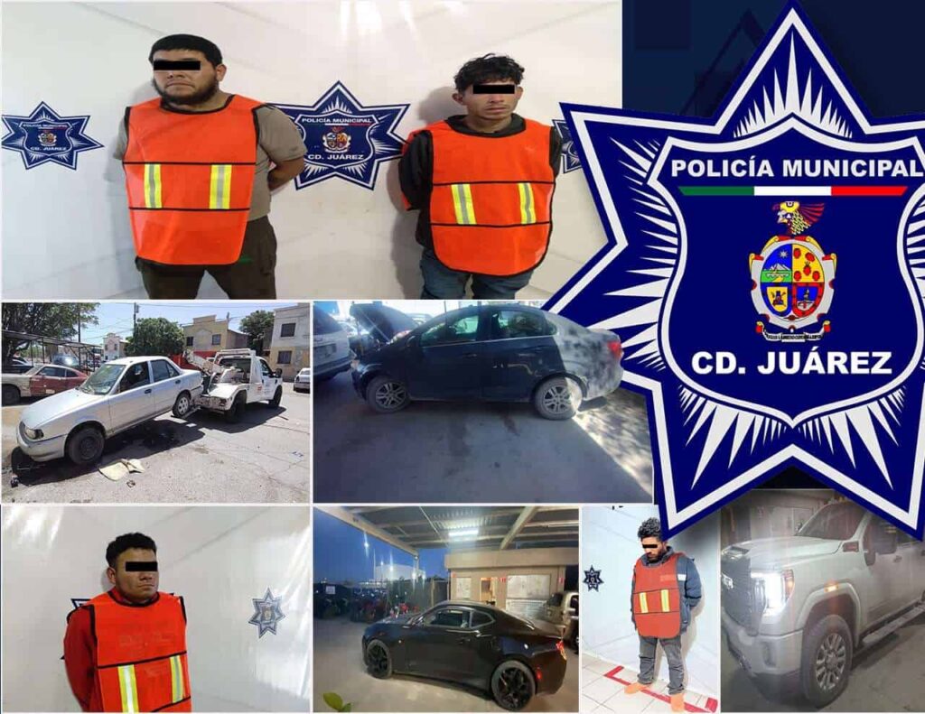 Detienen a 5 en vehículos robados