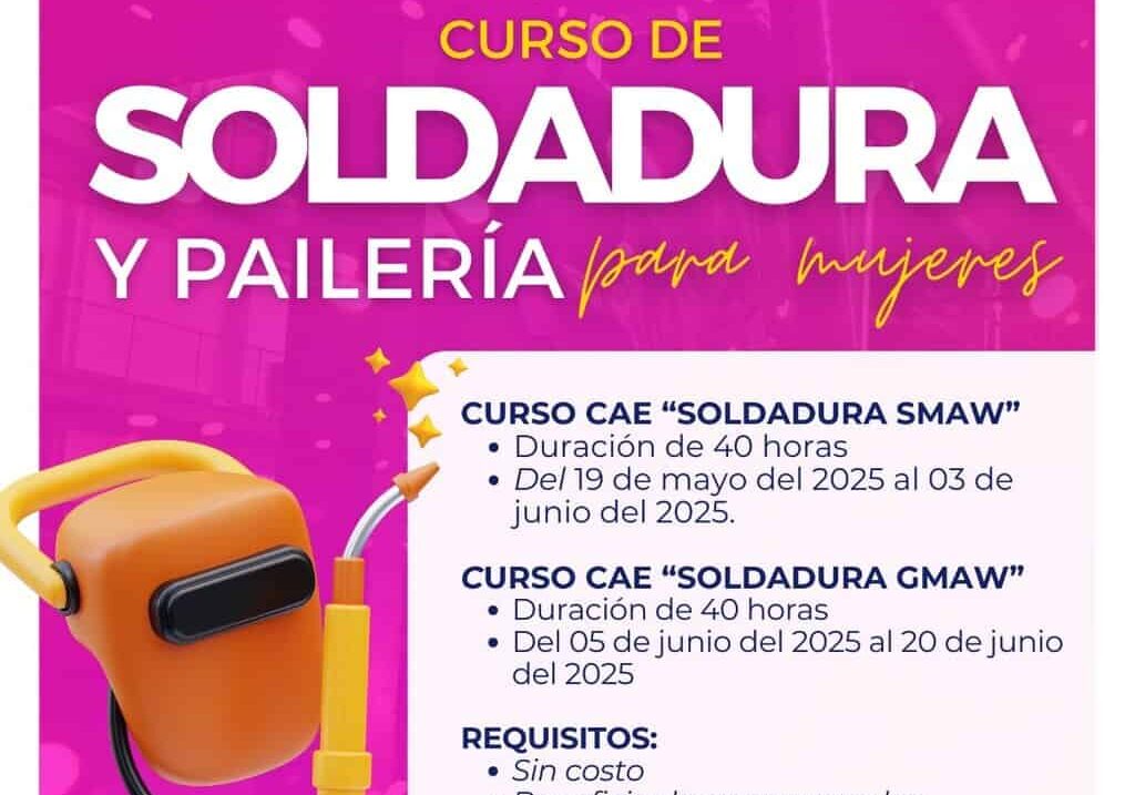 Ofrece Gobierno Municipal cursos gratuitos de soldadura para mujeres