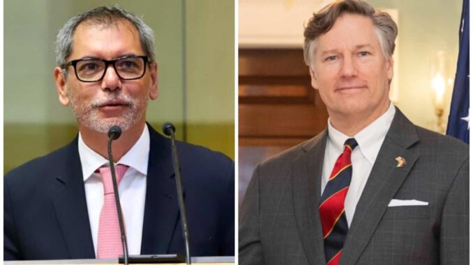 Se reúnen Edgar Amador y Christopher Landau; reafirman compromiso en lucha contra finanzas ilícitas