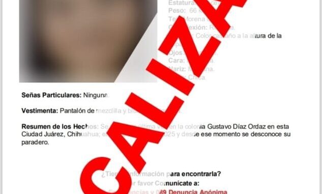 Localiza FEM a menor de edad reportada como ausente en Ciudad Juárez