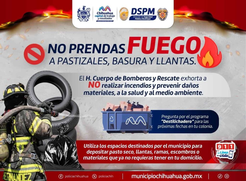 Piden Bomberos no prender fuego a maleza ni basuras
